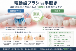 電動歯ブラシか手磨きのどちらが有効か？